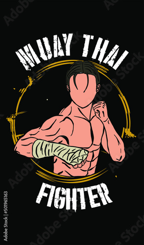 illustration of Muaythai Vector design modern