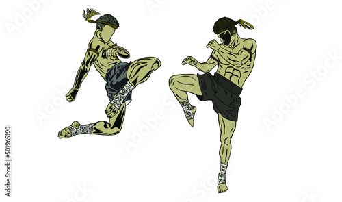 illustration of Muaythai Vector design modern