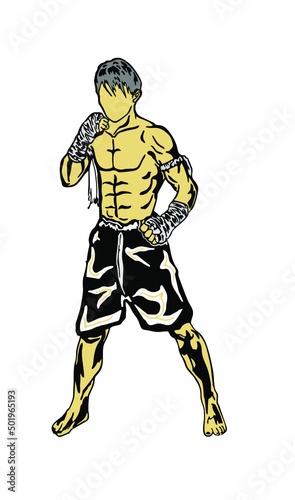 illustration of Muaythai Vector design modern