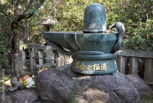 The methal Shiva Linga in Toganji temple. Nagoya. Japan photo
