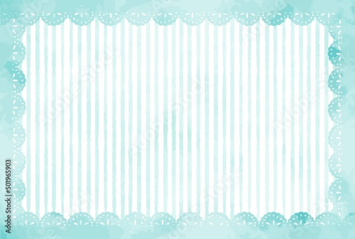かわいいレースとストライプ柄の背景イラスト