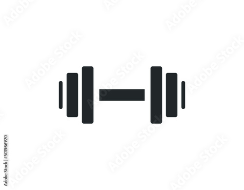 Dumbbell icon vector, filled flat sign, solid pictogram isolated on white. Symbol, logo illustration.