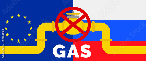 european union russia no gas pipeline fuel energy crisis  sanctions embargo concept vector illustration