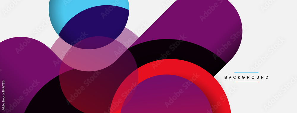 Creative geometric wallpaper. Minimal abstract background. Circles composition vector illustration for wallpaper banner background or landing page Creative geometric wallpaper. Minimal abstract background. Circles composition vector illustration for wallpaper banner background or landing page