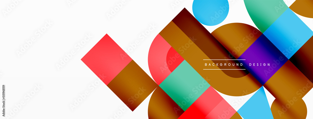 Minimal geometric abstract background. Circle square and triangle design. Trendy techno business template for wallpaper, banner, background or landing Minimal geometric abstract background. Circle square and triangle design. Trendy techno business template for wallpaper, banner, background or landing