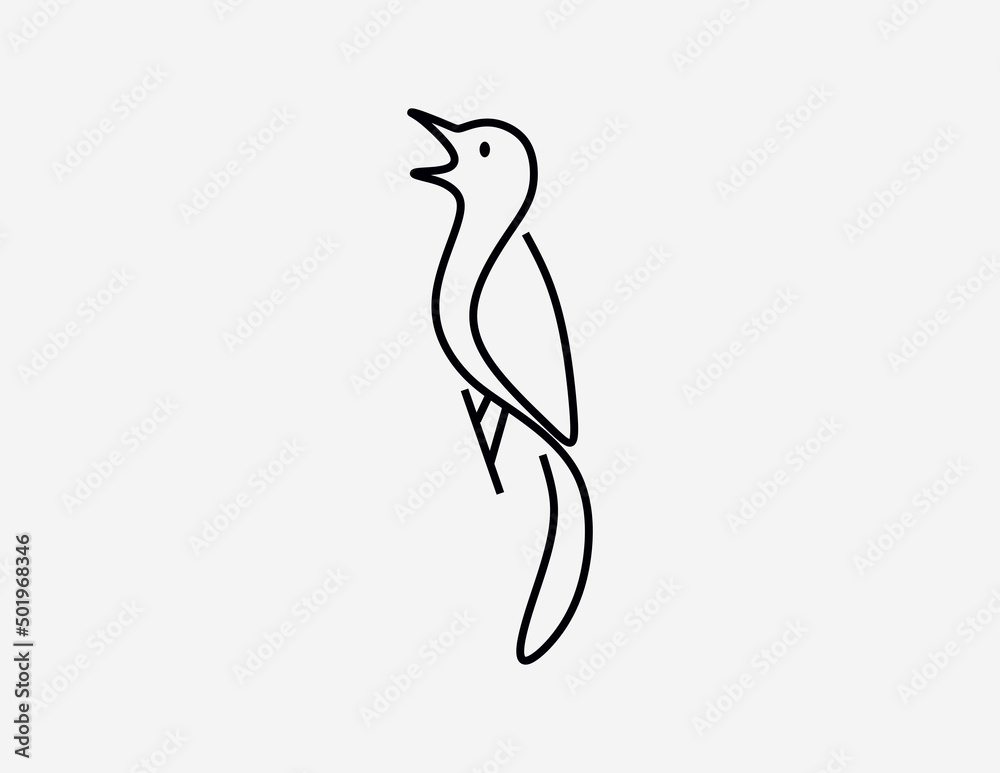 bird magpie logo design line art style. bird magpie logo design line art style.