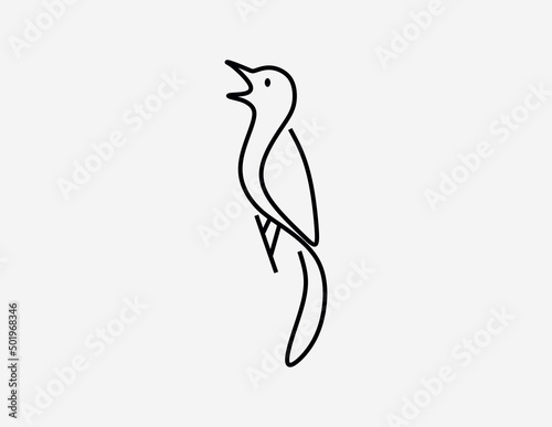 bird magpie logo design line art style.