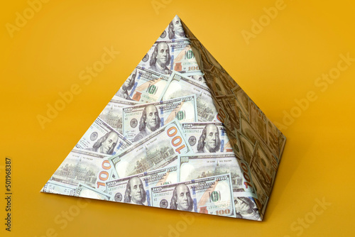 Obraz na plátně global financial pyramid based on the dominance of the dollar