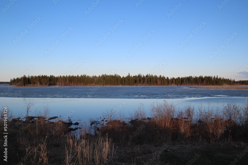 Fototapeta premium Evening On The Astotin, Elk Island National Park, Alberta