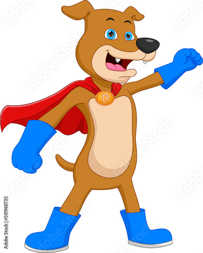funny dog wearing super hero costume