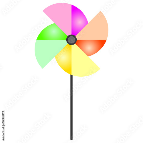 colorful pinwheel toy isolated on white