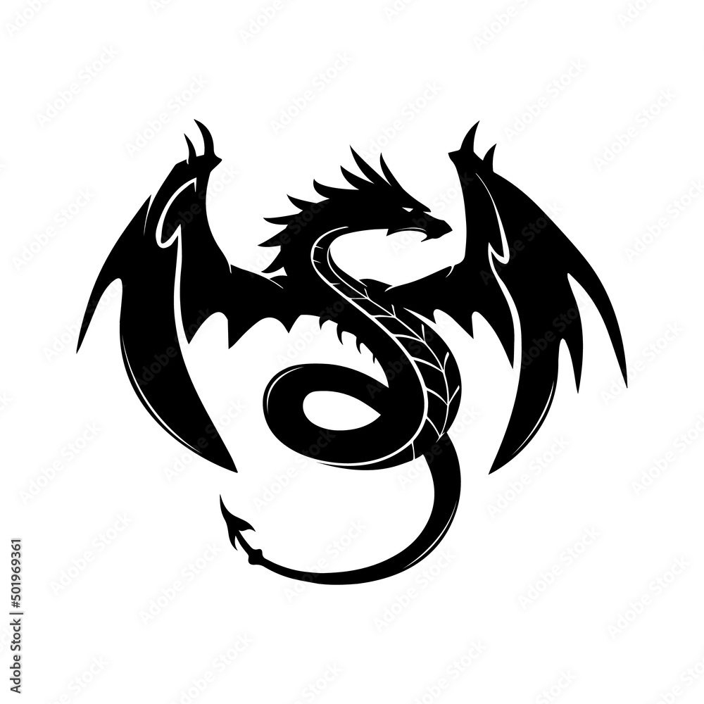 Mythical creature fantasy dragon vector illustration Stock Vector