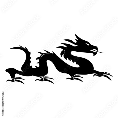 Chinese dragon tribal vector illustration