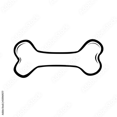 Dog bone black color vector illustration