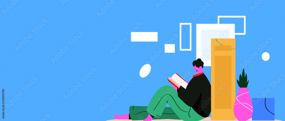 Reading character flat vector concept operation illustration
Reading character flat vector concept operation illustration