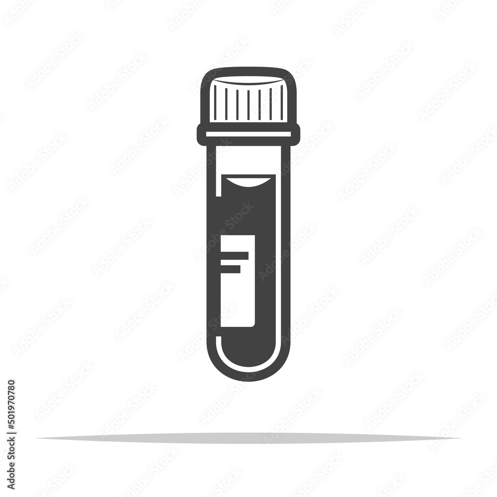 Blood test sample tube icon vector isolated