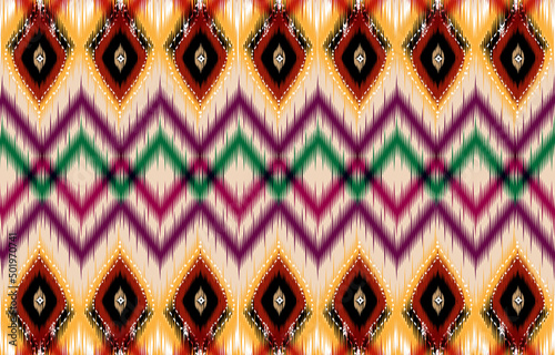 Ikat geometric folklore ornament. Tribal ethnic vector texture. 
Seamless striped pattern in Aztec style. Figure tribal embroidery. 
Indian, Scandinavian, Gypsy, Mexican, folk pattern.


