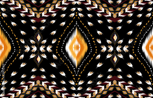 Ikat geometric folklore ornament. Tribal ethnic vector texture. 
Seamless striped pattern in Aztec style. Figure tribal embroidery. 
Indian, Scandinavian, Gypsy, Mexican, folk pattern.

