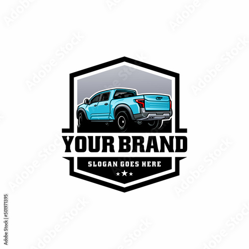 adventure pick up truck logo vector