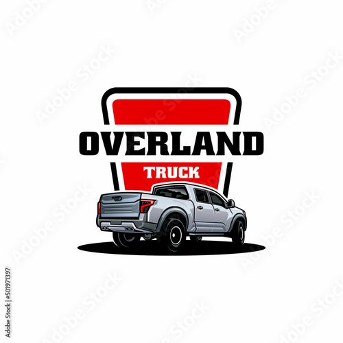 adventure pick up truck logo vector