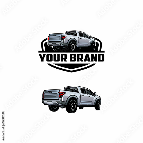 adventure pick up truck logo vector