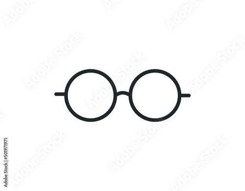 round glasses icon on white background