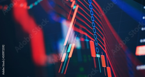 Фотография Charts of financial instruments for technical analysis
