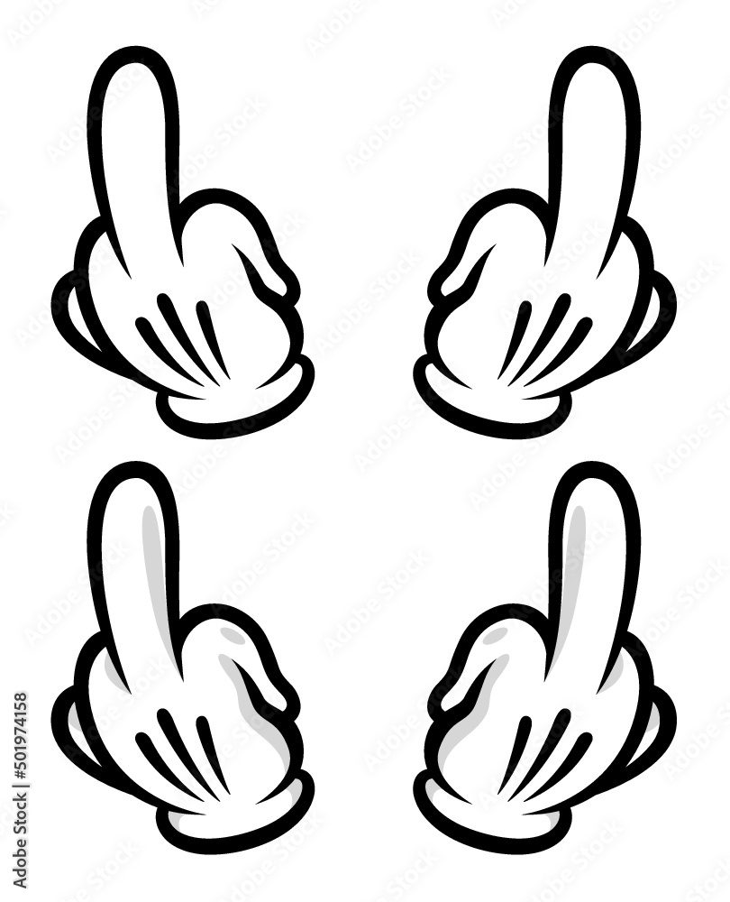 Obraz premium Glove Hands Middle Finger Vector Art