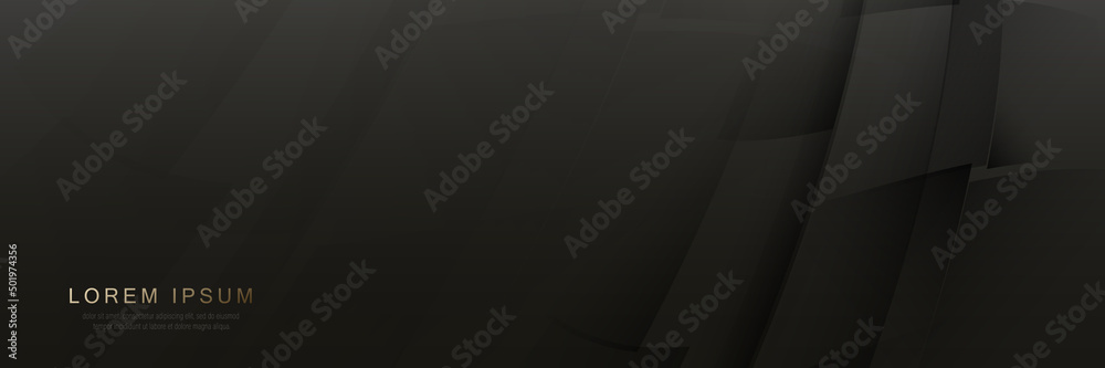 Fototapeta premium Abstract black curved geometric shape background. Website, banner and brochure background. Vector illustration