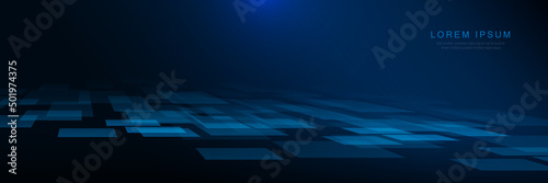 Abstract blue geometric shape background. Futuristic technology digital hi tech concept. Vector illustration