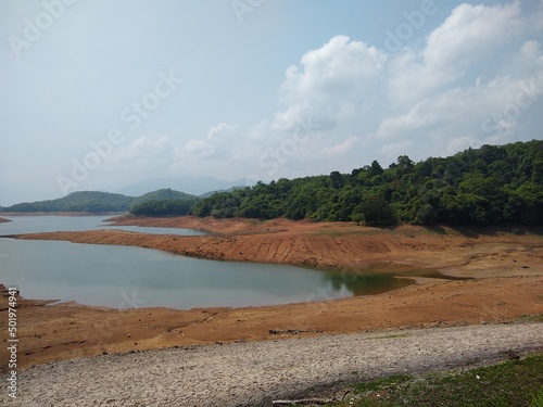 Pallamvetty Saddle Dam, Kollam district, Kerala, landscape view