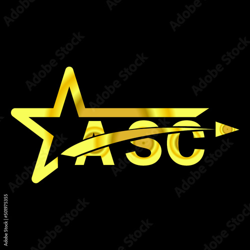 ASC letter logo design. ASC creative letter logo. simple and modern letter logo. ASC alphabet letter logo for business. Creative corporate identity and lettering. vector modern logo 