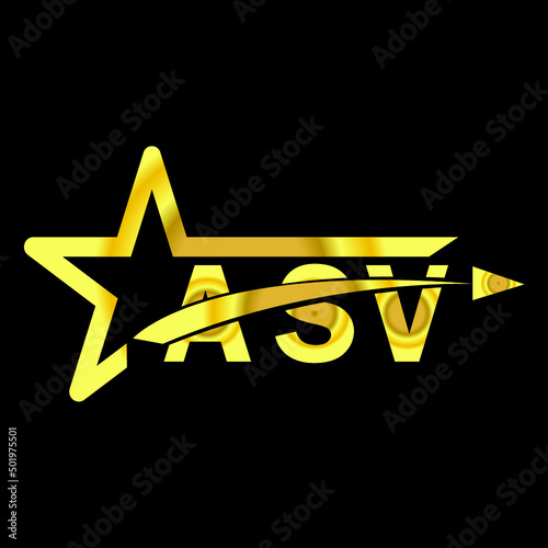 ASV letter logo design. ASV creative  letter logo. simple and modern letter logo. ASV alphabet letter logo for business. Creative corporate identity and lettering. vector modern logo  photo