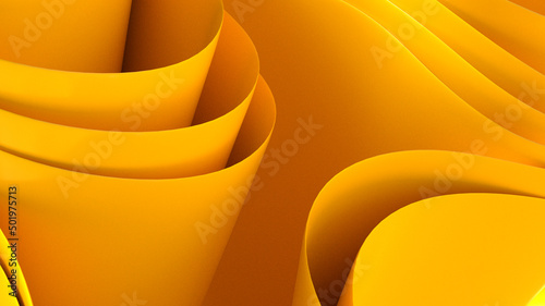 3D rendering desktop wallpaper yellow gradient 3d wave