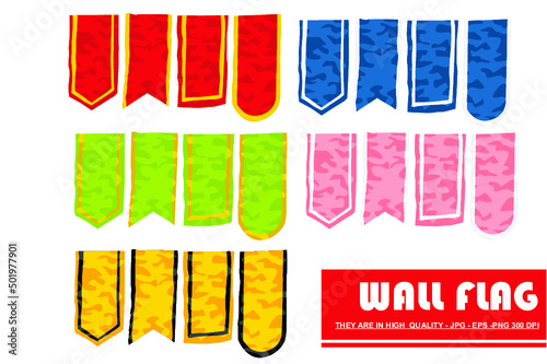 set of wall flag with color variant