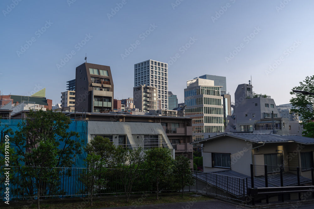 日本の東京港区赤坂4丁目の風景