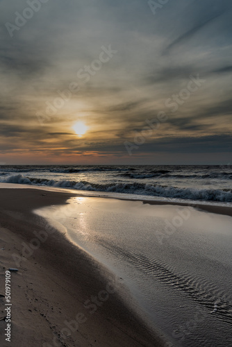 Coast of Baltic sea in an evening.