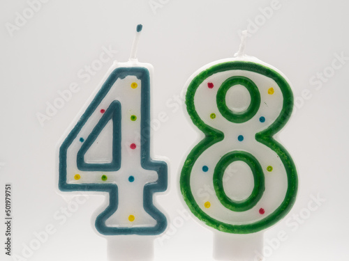 Birthday candles - numbers on a white background