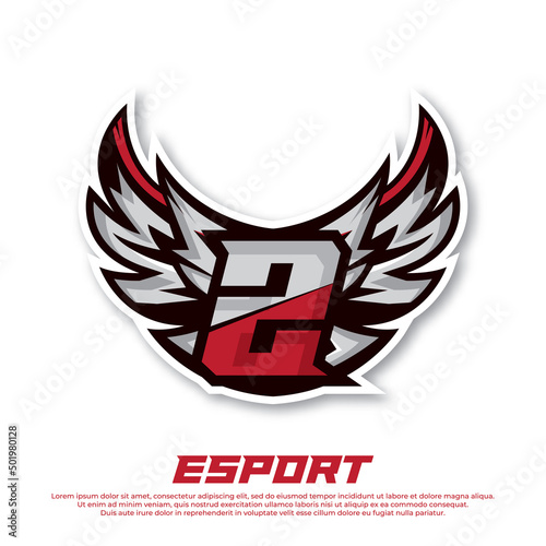 Eagle wing esport logo letter Z design template, bird esport logo illustration, initial esport logo.