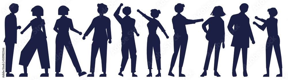 male and female anonymous person silhouettes Vector. People silhouettes Portraits illustration man women couple.