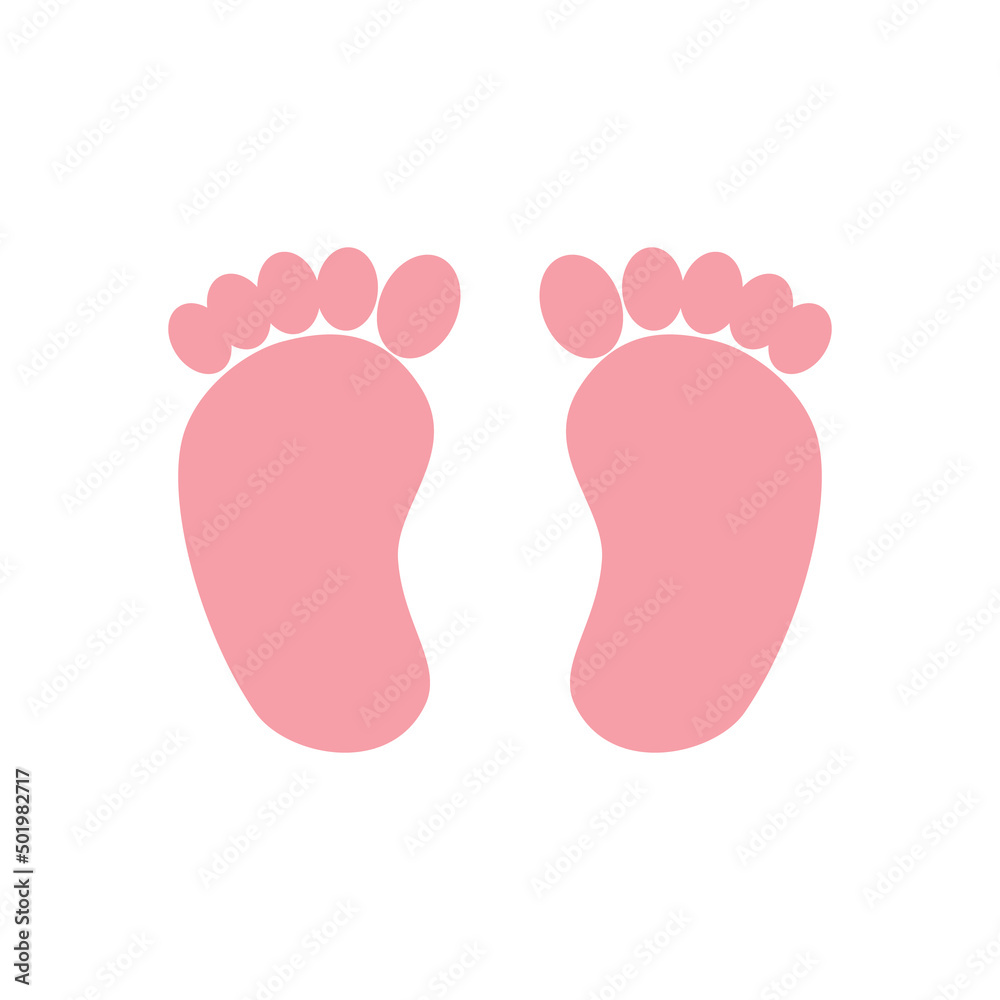 pink footprints of children's feet on a white pink footprints of children's feet on a white