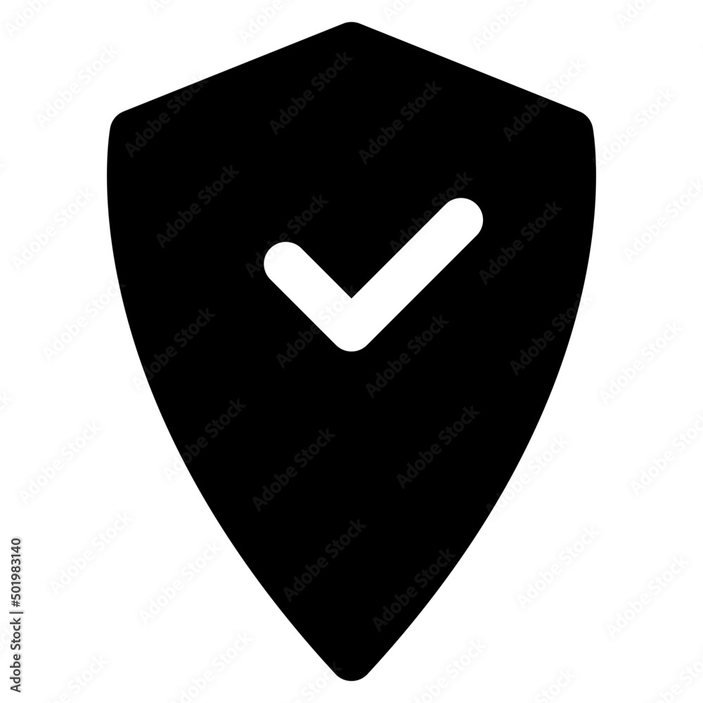 Shield with check Secured, protection vector icon Shield with check Secured, protection vector icon