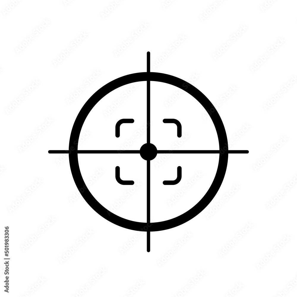 reticle icon. target, sniper and shooting symbol. vector image for military and computer game web design reticle icon. target, sniper and shooting symbol. vector image for military and computer game web design