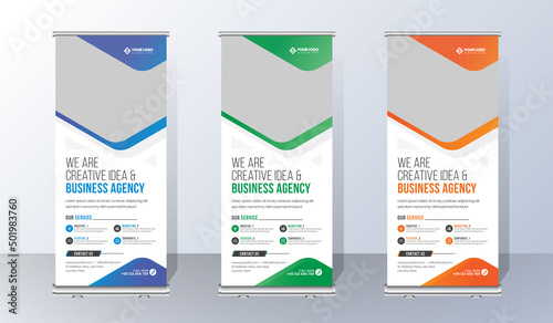 Roll up banner design template, abstract background, pull up design, modern x-banner, rectangle size, Corporate banner, Pop up banner, Creative banner