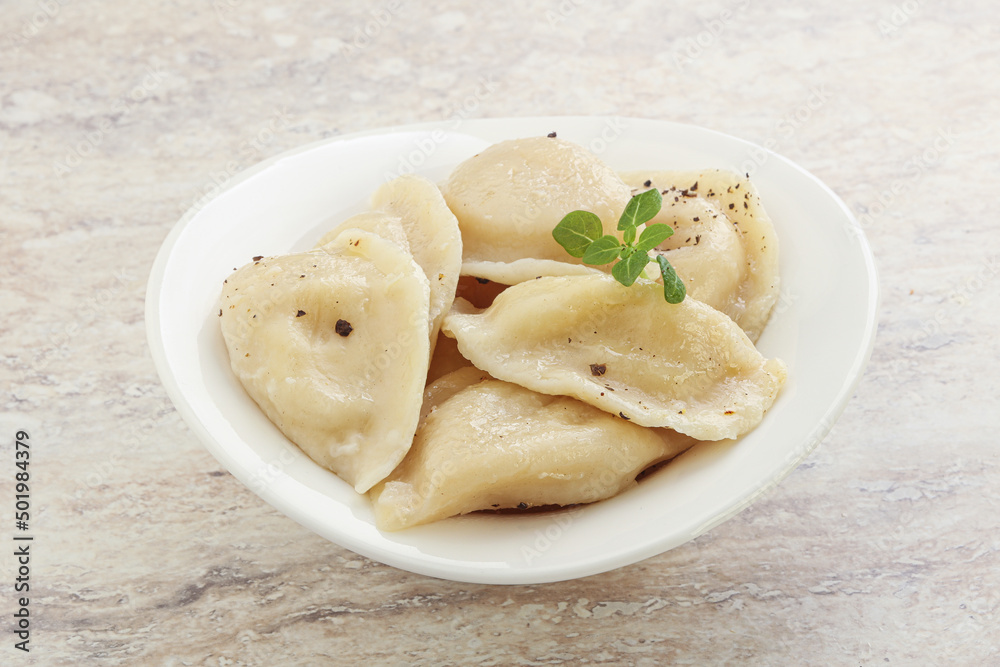 Russian traditional Vareniki - dumplings with potato Russian traditional Vareniki - dumplings with potato