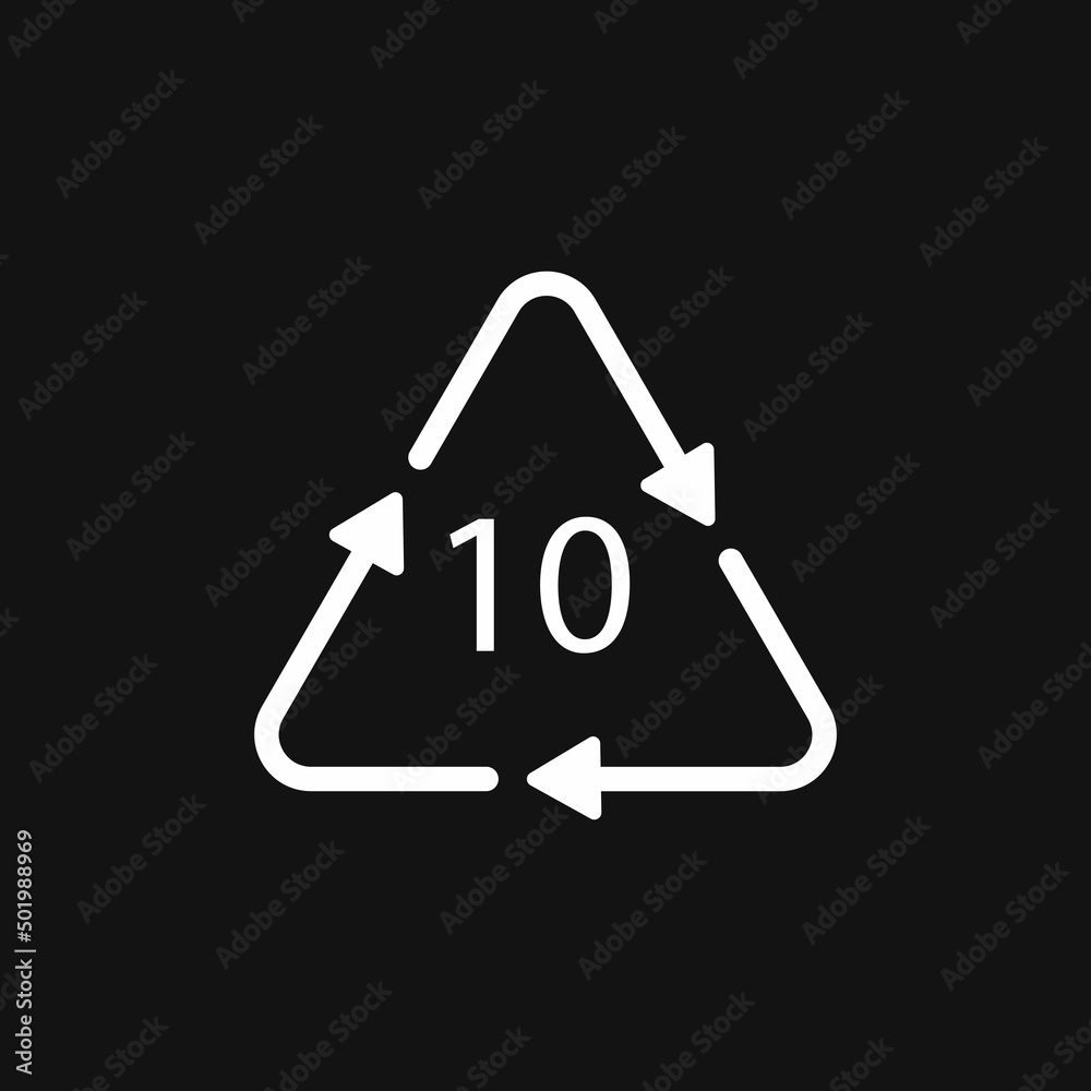 Battery recycling code 10 NiCD . Vector illustration