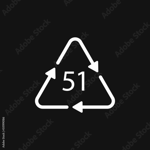 Bio material recycling code 51 FOR. Vector Illustration