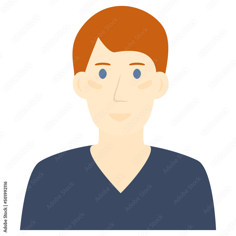 Man avatar illustration teenage portrait Design element Vector illustration Isolated on white background