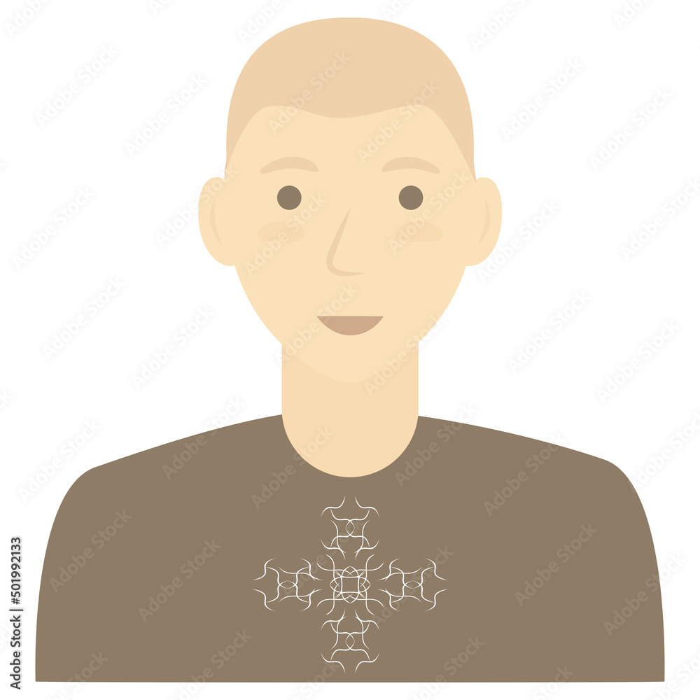 Man portrait Guy face avatar illustration Design element Vector illustration Isolated on white background