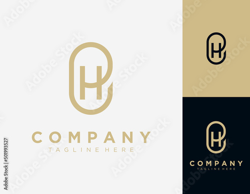 Initial letter EH logo design template.